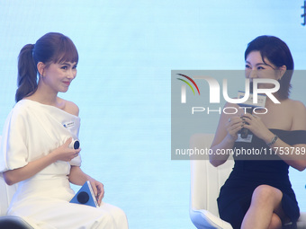 Movie star Hannah Quinlivan attends the launch of IPSC in Taipei, Taiwan Province, China, on November 8, 2024. (