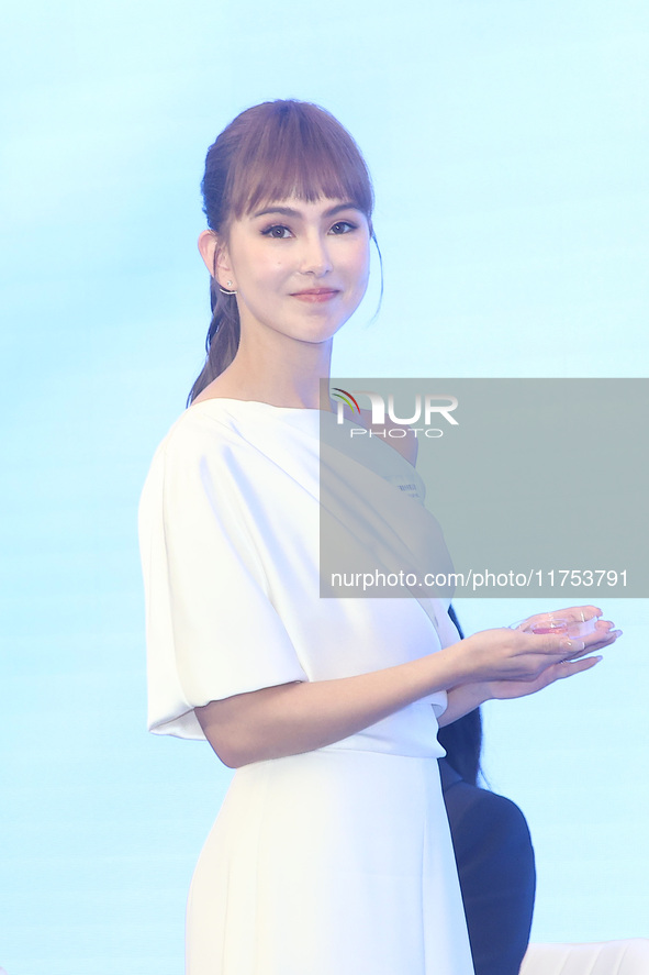 Movie star Hannah Quinlivan attends the launch of IPSC in Taipei, Taiwan Province, China, on November 8, 2024. 