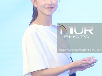 Movie star Hannah Quinlivan attends the launch of IPSC in Taipei, Taiwan Province, China, on November 8, 2024. (