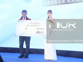 Movie star Hannah Quinlivan attends the launch of IPSC in Taipei, Taiwan Province, China, on November 8, 2024. (