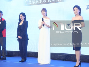 Movie star Hannah Quinlivan attends the launch of IPSC in Taipei, Taiwan Province, China, on November 8, 2024. (