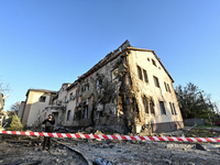 An oncology dispensary is damaged by a Russian guided bomb in Zaporizhzhia, Ukraine, on November 7, 2024. Eight people, including a one-year...