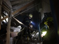 Russian airstrike hit a residential building in Kharkiv, Ukraine, on November 8, 2024. (