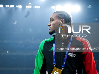 Josh Robinson of Arsenal looks on during the UEFA Champions League 2024/25 League Phase MD4 match between FC Internazionale and Arsenal at S...