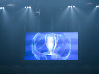 UEFA Champions League logo on display during the UEFA Champions League 2024/25 League Phase MD4 match between FC Internazionale and Arsenal...