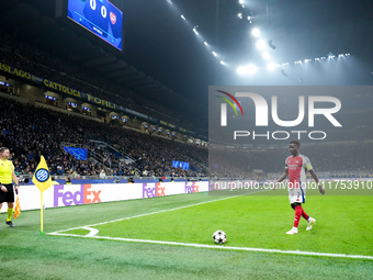 Bukayo Saka of Arsenal looks on during the UEFA Champions League 2024/25 League Phase MD4 match between FC Internazionale and Arsenal at Sta...