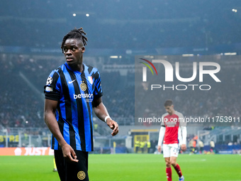 Yann Aurel Bisseck of FC Internazionale during the UEFA Champions League 2024/25 League Phase MD4 match between FC Internazionale and Arsena...