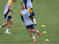 Lucas Vazquez of Real Madrid CF trains during the Real Madrid training session and press conference ahead of the La Liga 2024/25 match again...