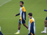 Rodrygo Silva de Goes of Real Madrid CF trains during the Real Madrid training session and press conference ahead of the La Liga 2024/25 mat...