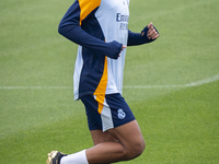 Jude Bellingham of Real Madrid CF trains during the Real Madrid training session and press conference ahead of the La Liga 2024/25 match aga...