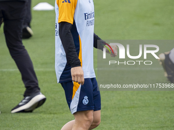 Luka Modric of Real Madrid CF trains during the Real Madrid training session and press conference ahead of the La Liga 2024/25 match against...