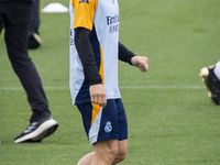 Luka Modric of Real Madrid CF trains during the Real Madrid training session and press conference ahead of the La Liga 2024/25 match against...