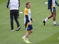 Luka Modric of Real Madrid CF trains during the Real Madrid training session and press conference ahead of the La Liga 2024/25 match against...