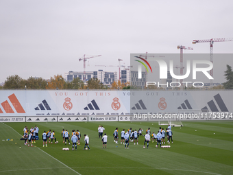 A general view of the training field during the Real Madrid training session and press conference ahead of the La Liga 2024/25 match against...