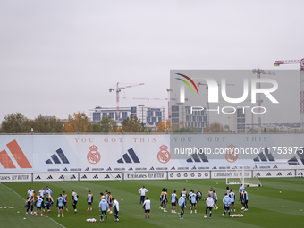 A general view of the training field during the Real Madrid training session and press conference ahead of the La Liga 2024/25 match against...