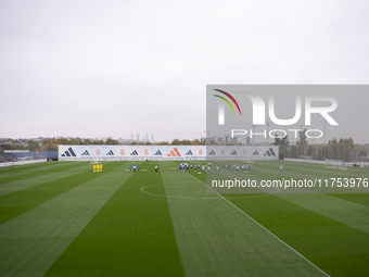 A general view of the training field during the Real Madrid training session and press conference ahead of the La Liga 2024/25 match against...