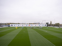 A general view of the training field during the Real Madrid training session and press conference ahead of the La Liga 2024/25 match against...