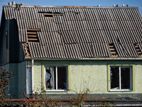 A house is damaged by an overnight Russian drone attack in Odesa, Ukraine, on November 8, 2024. One person is killed and nine others are wou...