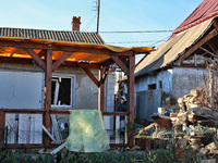 Houses are damaged by an overnight Russian drone attack in Odesa, Ukraine, on November 8, 2024. One person is killed and nine others are wou...