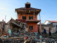 A house is damaged by an overnight Russian drone attack in Odesa, Ukraine, on November 8, 2024. One person is killed and nine others are wou...