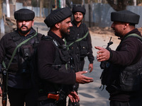 Indian Army soldiers smile after killing two militants during an encounter in Sopore, Jammu and Kashmir, India, on November 8, 2024 (