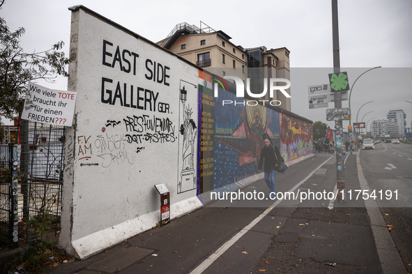 East Side Gallery a day ahead of the 35th anniversary of the fall of the Berlin Wall. Berlin, Germany on 8 November, 2024. 