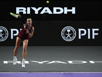 RIYADH, SAUDI ARABIA - NOVEMBER 08: Barbora Krejcikova of Czech Republic during her semi-final match against Qinwen Zheng of China, on Day 7...