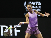 RIYADH, SAUDI ARABIA - NOVEMBER 08: Qinwen Zheng of China during her semi-final match against Barbora Krejcikova of Czech Republic, on Day 7...