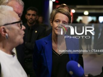 French Delegate Minister for Rural Affairs, Trade and Crafts Francoise Gatel (white jacket) and Secretary of State for Consumerism Laurence...