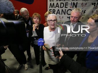 French Delegate Minister for Rural Affairs, Trade and Crafts Francoise Gatel (white jacket) and Secretary of State for Consumerism Laurence...