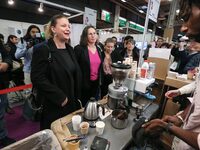 President of the LFI-NFP parliamentary group, Mathilde Panot, visits the 12th edition of the ''Made In France'' fair in Paris, France, on No...