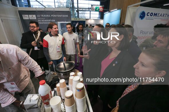 President of the LFI-NFP parliamentary group, Mathilde Panot, visits the 12th edition of the ''Made In France'' fair in Paris, France, on No...