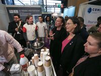 President of the LFI-NFP parliamentary group, Mathilde Panot, visits the 12th edition of the ''Made In France'' fair in Paris, France, on No...