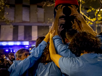 Catalan left-wing and independentist groups demonstrate in front of the headquarters of the Popular Party, led by the regional government of...