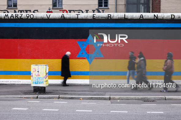 East Side Gallery a day ahead of the 35th anniversary of the fall of the Berlin Wall. Berlin, Germany on November 8th, 2024. 