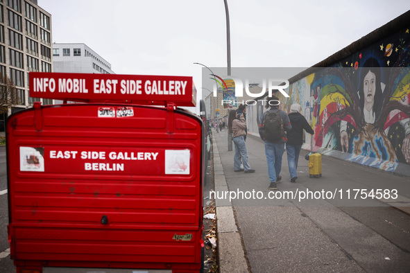  People visit East Side Gallery a day ahead of the 35th anniversary of the fall of the Berlin Wall. Berlin, Germany on November 8th, 2024. 