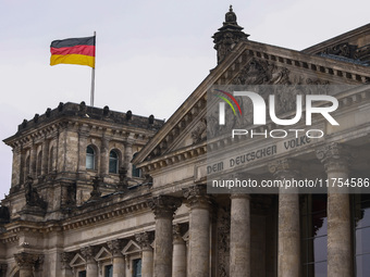 The Reichstag parliament building a day ahead of the 35th anniversary of the fall of the Berlin Wall. Berlin, Germany on November 8th, 2024....