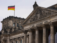 The Reichstag parliament building a day ahead of the 35th anniversary of the fall of the Berlin Wall. Berlin, Germany on November 8th, 2024....