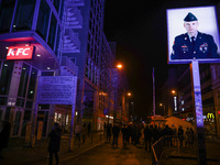 Checkpoint Charlie memorial site a day ahead of the 35th anniversary of the fall of the Berlin Wall. Berlin, Germany on November 8th, 2024....