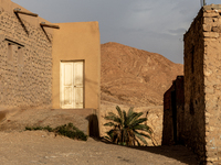 A view on Djebel el Negueb  mountain in Chebika Oasis in central Tunisia on October30, 2024. (