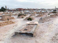 A local cemetery is seen in Tozeur in central Tunisia on October 28, 2024. (