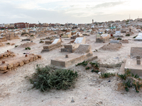 A local cemetery is seen in Tozeur in central Tunisia on October 28, 2024. (