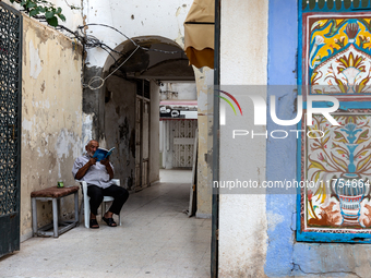 A man read in an Old Town of Soussa, Tunisia on November 2, 2024. (