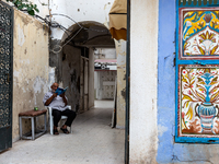 A man read in an Old Town of Soussa, Tunisia on November 2, 2024. (