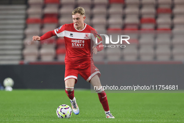 Charlie Lennon of Middlesbrough participates in the Premier League International Cup match between Middlesbrough Under 21s and Borussia Monc...