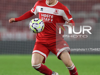 Charlie Lennon of Middlesbrough participates in the Premier League International Cup match between Middlesbrough Under 21s and Borussia Monc...