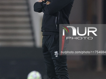 Middlesbrough's Under 21 coach Mark Tinkler looks on during the Premier League International Cup match between Middlesbrough Under 21s and B...