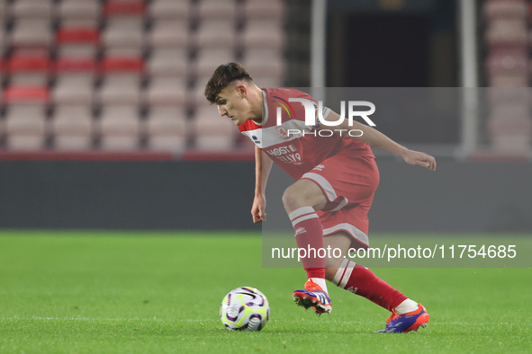 George McCormick of Middlesbrough participates in the Premier League International Cup match between Middlesbrough Under 21s and Borussia Mo...