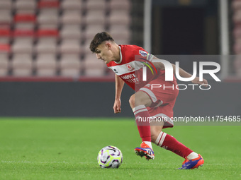 George McCormick of Middlesbrough participates in the Premier League International Cup match between Middlesbrough Under 21s and Borussia Mo...