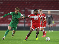 Hareem Bakre of Middlesbrough competes for possession with Veit Stange of Borussia Monchengladbach during the Premier League International C...